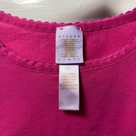 FREE W PURCHASE Savage X Fenty | Cotton Jersey Logo Crop Top in Pink - Picture 5 of 12